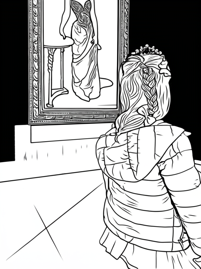 Child coloring a personalized coloring page